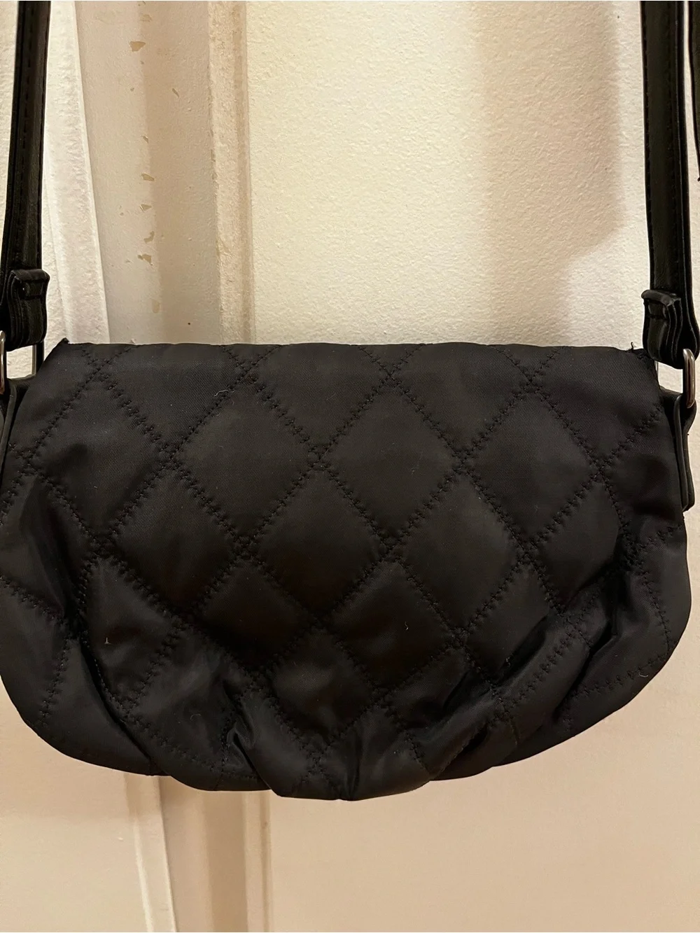 LuLu Sport New York Black Quilted Crossbody Bag